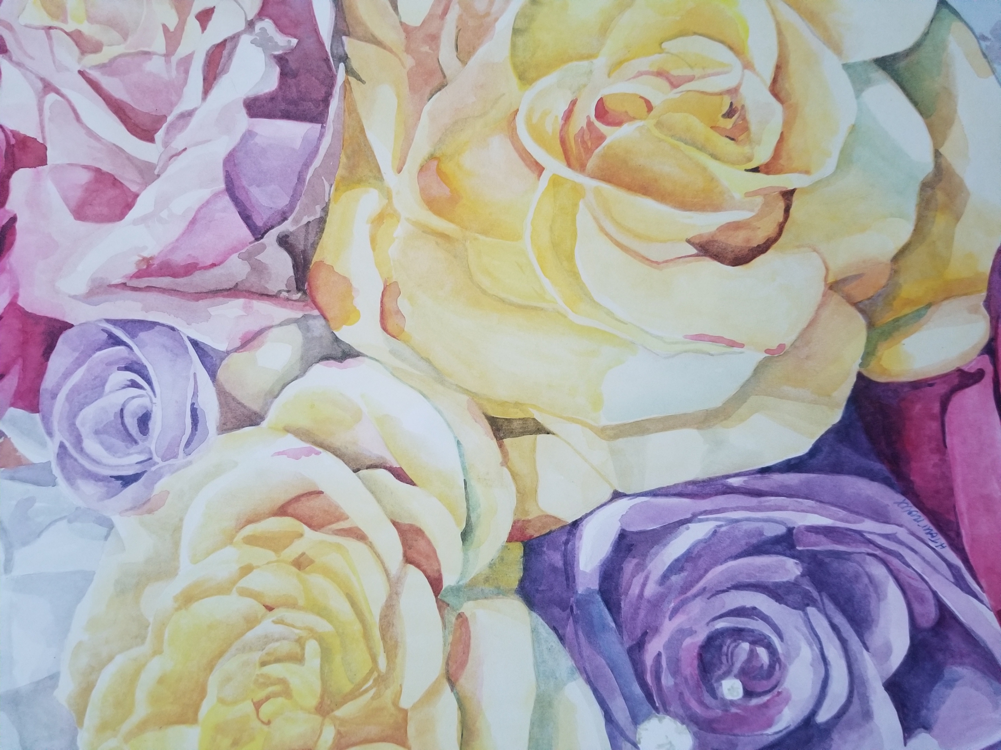 Click here to view Purple and Yellow Roses  by Heidi Tournoux